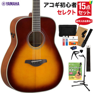 YAMAHA FG-TA BS アコースティックギター 教本・お手入れ用品付きセレクト15点セット 初心者セット