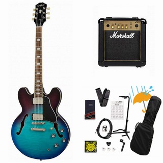 EpiphoneInspired by Gibson ES-335 Figured Blueberry Burst (BBB) エレキギター セミアコ ES335 Marshall MG10ア