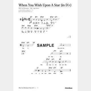 楽譜 When You Wish Upon A Star（移調バージョン in D♭）