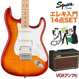 Squier by Fender AFF ST FMT HSS MN SSB エレキギター初心者14点セット【VOXアンプ付き】