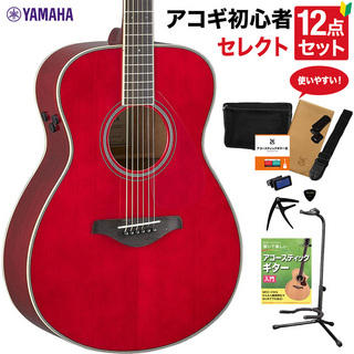 YAMAHA FS-TA RR アコースティックギター 教本付きセレクト12点セット 初心者セット 生音リバーブ エレアコ