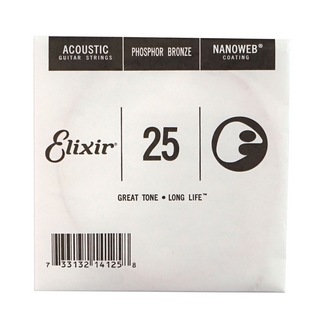 Elixir エリクサー 14125 025弦 アコースティックギター用 バラ弦 NANOWEB フォスファーブロンズ 3弦×4本