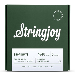 Stringjoy Broadways (Electric) | Classic Super Light Gauge (9-40) Pure Nickel