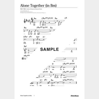 楽譜Alone Together（in Bm）