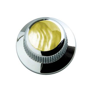 Q-Parts UFO KNOB Gold Pearl Shell in Chrome