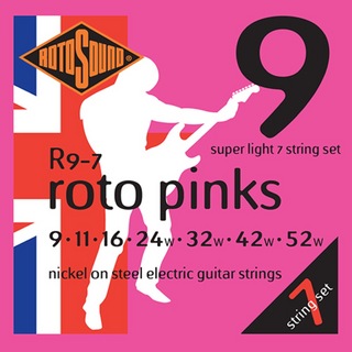 ROTOSOUND R9-7 ROTO PINKS 7 STRING 9-52 7弦ギター用 エレキギター弦×3セット