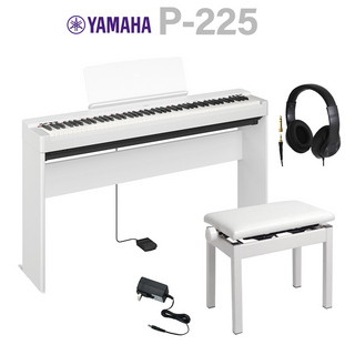 YAMAHA P-225 WH ホワイト 電子ピアノ 88鍵盤 専用スタンド・高低自在椅子・ヘッドホンセット 【WEBSHOP限定】