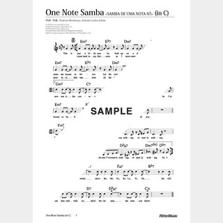 楽譜One Note Samba <SAMBA DE UMA NOTA SO>（移調バージョン in …