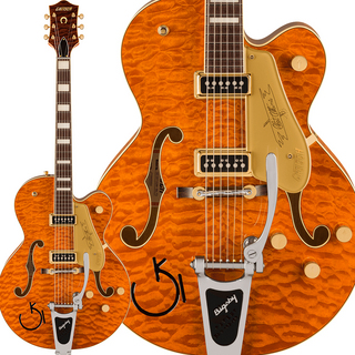 Gretsch G6120TGQM-56 Limited Edition Roundup Orange Stain Lacquer セミアコギター