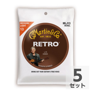 Martin MLJ13 Retro Acoustic Monel Nickel Medium Light LJ's Choice アコースティックギター弦×5セット