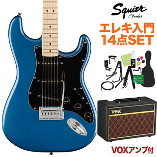 Squier by Fender AFF STRAT MN BPG LPB エレキギター初心者14点セット【VOXアンプ付き】