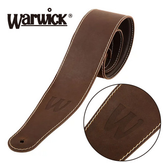WarwickTeambuilt Genuine Leather Bass Strap -Brown / Blind Embossing- │ ギター/ベースストラップ