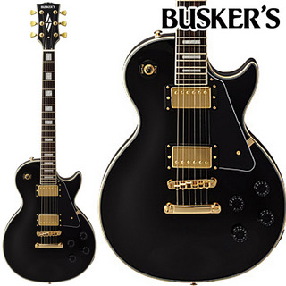 BUSKER'SBLC300 BK レスポールカスタム 軽量 エレキギター ブラック ゴールドパーツ 黒.