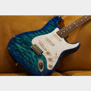 Fender 2024 collection Hybrid II Stratocaster Rosewood Quilt Aquamarine