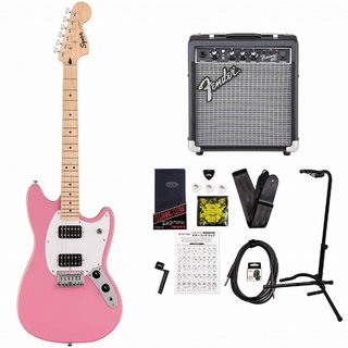 Squier by Fender Sonic Mustang HH Maple Fingerboard White Pickguard Flash Pink FenderFrontman10Gアンプ付属エレキギタ