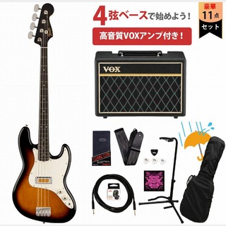 Fender Gold Foil Jazz Bass Ebony FB 2-Color Sunburst VOXアンプ付属エレキベース初心者セットR【WEBSHOP】