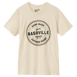 Gibson Handmade in Nashville Tee (Cream)， Large [GA-TEE-HAND-CRM-LG]