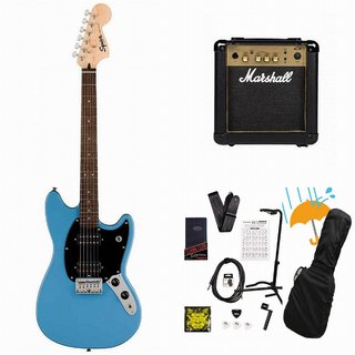 Squier by Fender Sonic Mustang HH Laurel FB BK PG California Blue Marshall MG10アンプ付属エレキギター初心者セットR【W