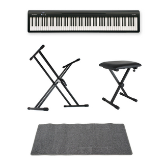 Rolandローランド FP-10 BK 電子ピアノ ポータブルピアノ X型スタンド X型椅子 ピアノマット(グレイ)付きセット