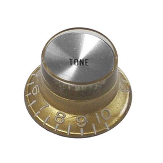 Montreux Metric Reflector Knob Tone Gold (Silver Top) No.8858 ギターパーツ