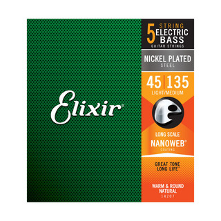 Elixir エリクサー 14207 5string Light Medium Long Scale 45-135 5弦ベース用セット弦