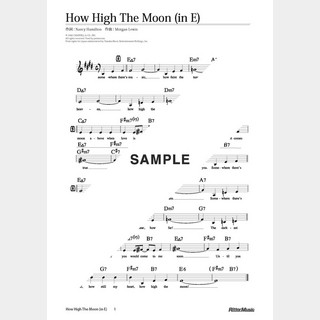楽譜How High The Moon（in E）