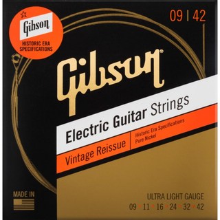 GibsonVintage Reissue Electric Guitar Strings (Ultra Light) [SEG-HVR9]【在庫処分超特価】
