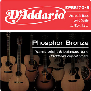 D'Addario EPBB170-5 アコースティックベース弦 Phosphor Bronze Acoustic Bass 045-130 【5弦】