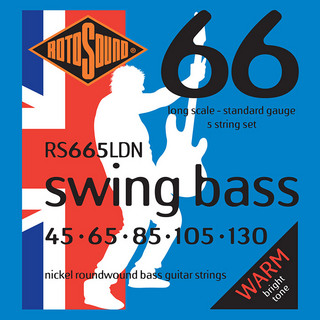 ROTOSOUND Swing Bass 66 Standard 5-Strings Set Nickel Roundwound, RS665LDN (.045-.130)