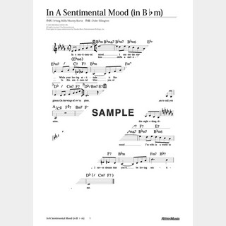 楽譜 In A Sentimental Mood（in B♭m）
