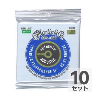 Martin MA170 Superior Performance Bronze Extra Light アコースティックギター弦×10セット
