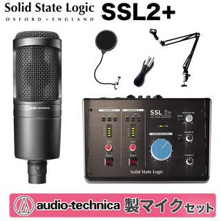 Solid State LogicSSL2+ audio-technica AT2020 高音質配信 録音セット コンデンサーマイク