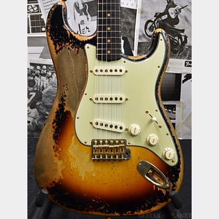 Fender Custom Shop MBS 1963 Stratocaster Heavy Relic -Wide Black 3 Color Sunburst- by Dale Wilson