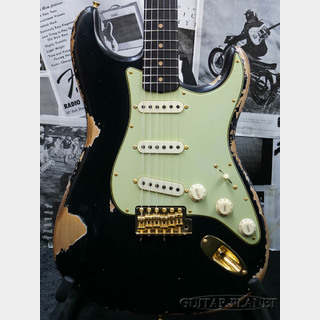 Fender Custom Shop MBS 1963 Stratocaster Heavy Relic with Gold Hardware! -Aged Black- by David Brown