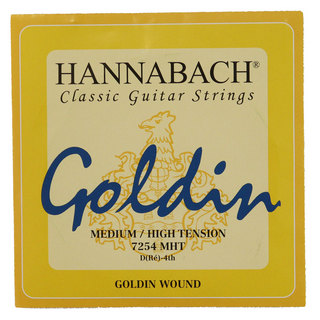 HANNABACH7254MHT Goldin ミディアムハイテンション 4弦用 バラ弦 クラシックギター弦×3本