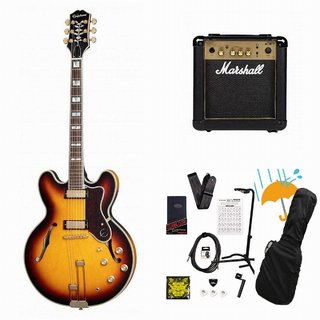 EpiphoneSheraton with Frequensator Vintage Sunburst シェラトン Marshall MG10アンプ付属エレキギター初心者セッ