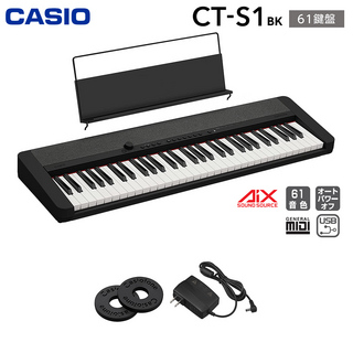 CasioCT-S1 BK ブラック 61鍵盤CTS1 黒 Casiotone カシオトーン