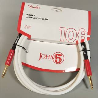 Fender John 5 Instrument Cable White and Red 10' ケーブル 約3ｍ John 5 Capsule Collection