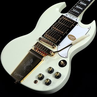 Epiphone Inspired by Gibson Custom 1963 Les Paul SG Custom with Maestro Vibrola Classic White(重量:3.79kg)【