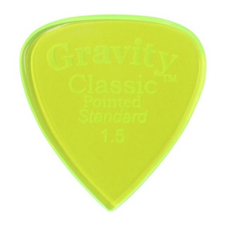 Gravity Guitar Picks Classic Pointed -Standard- GCPS15P 1.5mm Fluorescent Green ギターピック