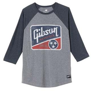 Gibson GA-GG-TBBLG Tristar Baseball Tee (Navy＆Gray) Large ギブソン Tシャツ Lサイズ【WEBSHOP】