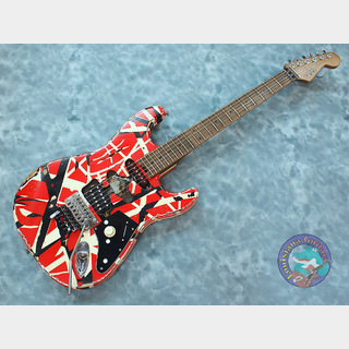 EVH Striped Series Frankie - Red with Black Stripes Relic