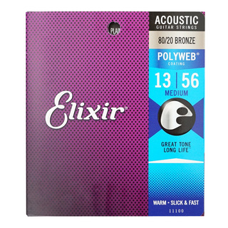 Elixirエリクサー 11100 ACOUSTIC POLYWEB Medium 13-56×3SET アコースティックギター弦