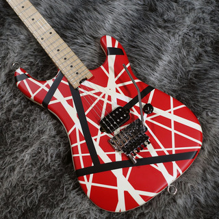 EVH Striped Series 5150 Maple Fingerboard Red with Black and White Stripes