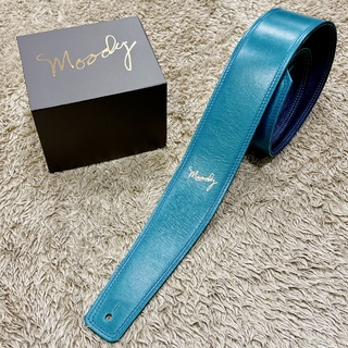 moody 2.5" Suade Backed Guitar Strap - Blue/Navy Standard 