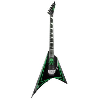 ESP ALEXI GREENY【Black w/Lime Green Pinstripe & Skull】