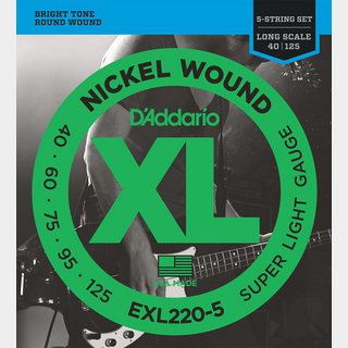 D'Addario EXL220-5 Super Light 40-95 Long Scale ダダリオ 5弦エレキベース弦【池袋店】