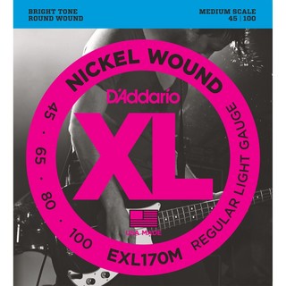 D'Addario EXL170M ベース弦 ニッケル Medium Scale .045-.100