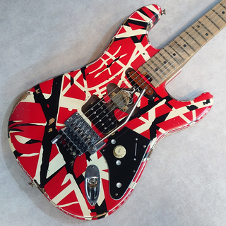 EVH Striped Series Frankenstein Frankie Red with Black Stripes Relic