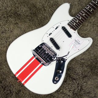 Fender2023 Collection Made in Japan Traditional 60s Mustang Olympic White with Red Competition Stripe